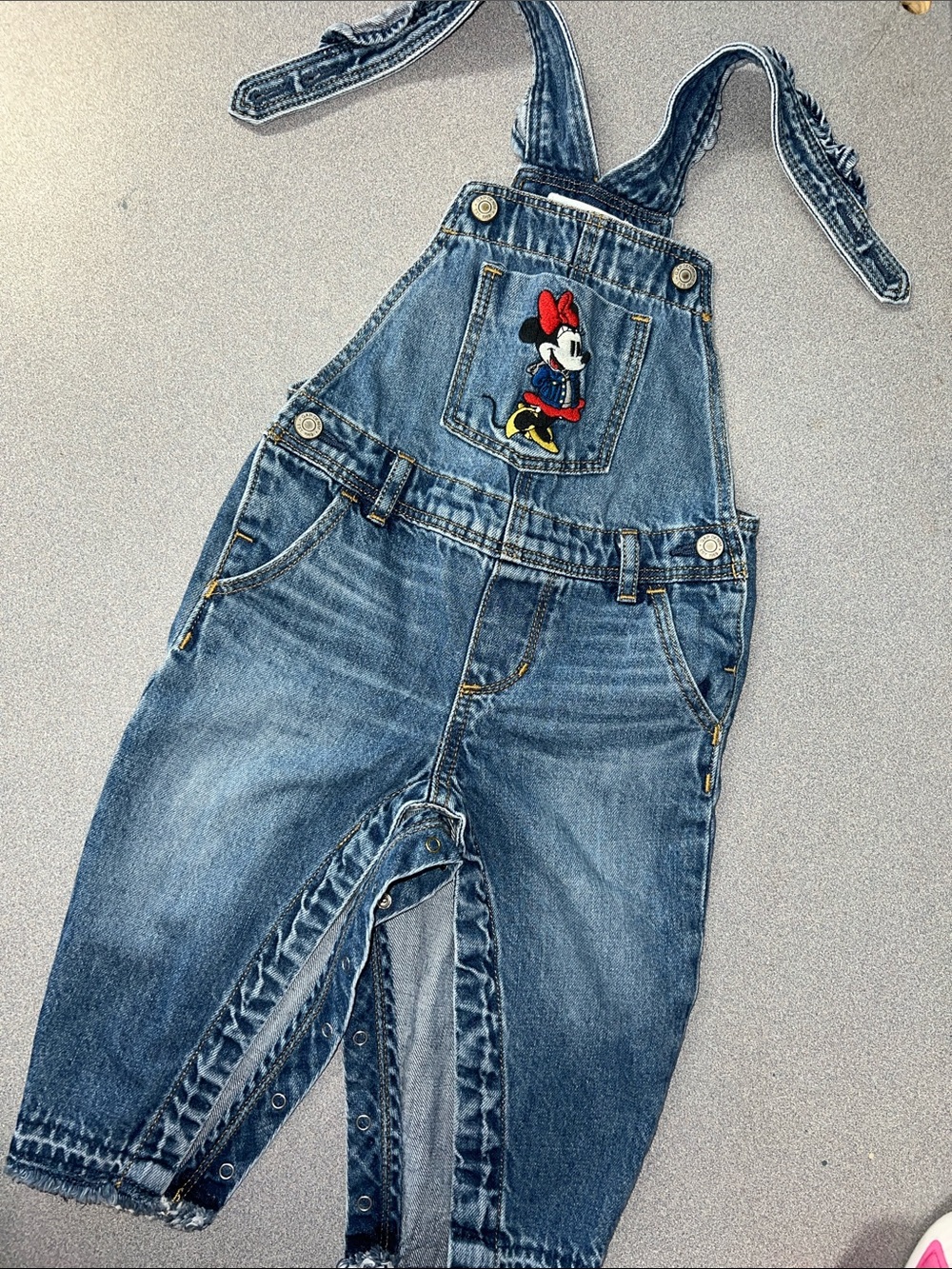 GAP Kids Denim Overalls with Minnie Patch - Blue